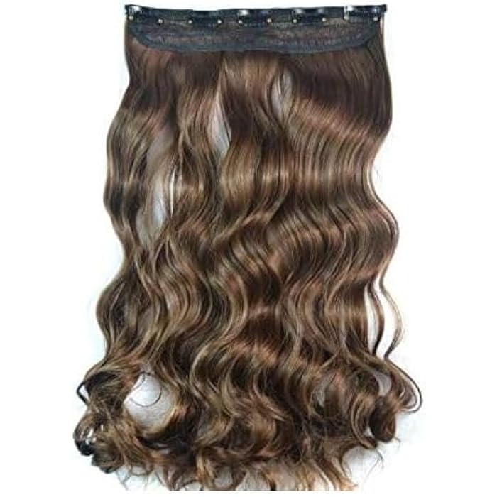 DILLARDS 5 Clips Hair Extension Long Wavy Light Brown Synthetic Hair Extension - Image 2